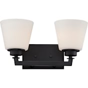 Nuvo Lighting Mobili 2 Light 15-3/8" Wide Bathroom Vanity Light with Frosted Glass Shades Aged Bronze