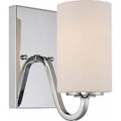 Nuvo Lighting Willow Single Light 4-3/8" Wide Bathroom Sconce with Frosted Glass Shade Polished Nickel