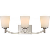 Nuvo Lighting Laguna 3 Light 24" Wide Bathroom Vanity Light with Frosted Glass Shades Brushed Nickel