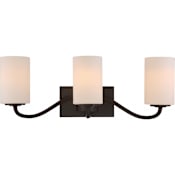 Nuvo Lighting Willow 3 Light 23" Wide Bathroom Vanity Light with Frosted Glass Shades Forest Bronze