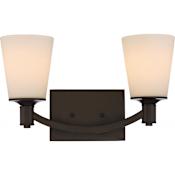Nuvo Lighting Laguna 2 Light 16" Wide Bathroom Vanity Light with Frosted Glass Shades Forest Bronze