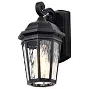 Nuvo Lighting East River 7" Tall Outdoor Wall Sconce with Water Glass Shade Matte Black