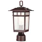 Nuvo Lighting Cove Neck 14" Tall Post Light with Clear Glass Shade Rustic Bronze