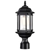 Nuvo Lighting Hopkins 17" Tall Post Light with Clear Glass Shade Matte Black