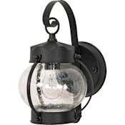 Nuvo Lighting Single Light 10-5/8" Tall Outdoor Wall Sconce with Seedy Glass Shade Textured Black