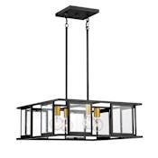 Nuvo Lighting Payne 4 Light 22" Wide Chandelier with Clear Beveled Glass Shades Black