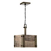 Nuvo Lighting Winchester Single Light 10-3/4" Wide Pendant with an Aged Wood Shade Bronze