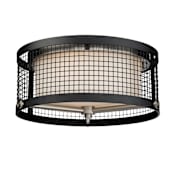 Nuvo Lighting Pratt 3 Light 16-3/4" Wide Flush Mount Drum Ceiling Fixture with a Glass Shade Black with Brushed Nickel Accents