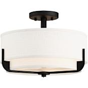 Nuvo Lighting Frankie 3 Light 15" Wide Semi-Flush Drum Ceiling Fixture Aged Bronze