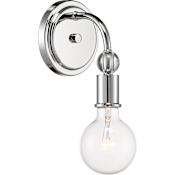 Nuvo Lighting Bounce Single Light 11" Tall Bathroom Sconce Polished Nickel / K9 Crystal