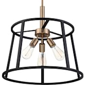 Nuvo Lighting Chassis 3 Light 20" Wide Chandelier Copper Brushed Brass / Matte Black