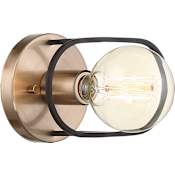 Nuvo Lighting Chassis 5" Tall Bathroom Sconce Copper Brushed Brass / Matte Black