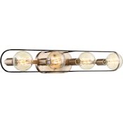 Nuvo Lighting Chassis 4 Light 32" Wide Bathroom Vanity Light Copper Brushed Brass / Matte Black