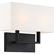 Nuvo Lighting Tribeca 2 Light 12" Tall Bathroom Sconce Aged Bronze / White Fabric