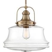 Nuvo Lighting Basel 14" Wide Pendant Burnished Brass / Clear