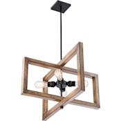 Nuvo Lighting Beacon 4 Light 24" Wide Chandelier Black / Honey Wood