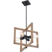 Nuvo Lighting Beacon 4 Light 16" Wide Chandelier Black / Honey Wood