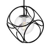 Nuvo Lighting Aurora 14" Wide Pendant Black / Polished Nickel