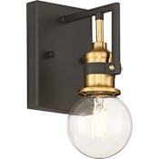Nuvo Lighting Intention 7" Tall Bathroom Sconce Warm Brass / Black