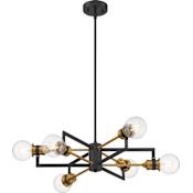 Nuvo Lighting Intention 6 Light 24" Wide Chandelier Warm Brass / Black