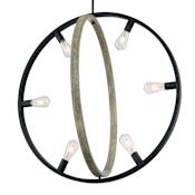 Nuvo Lighting Augusta 6 Light 34" Wide Ring Chandelier Black / Wood