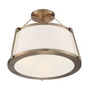 Nuvo Lighting Cutty 3 Light 16" Wide Semi-Flush Ceiling Fixture Burnished Brass