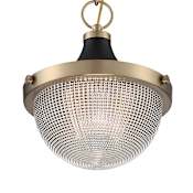 Nuvo Lighting Faro 10" Wide Pendant Burnished Brass / Black Accents