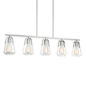 Nuvo Lighting Skybridge 5 Light 42" Wide Linear Chandelier Brushed Nickel