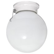 Nuvo Lighting 6" Wide Flush Mount Globe Ceiling Fixture with a Glass Shade and Pull Chain White