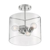Nuvo Lighting Sommerset 3 Light 12" Wide Semi-Flush Ceiling Fixture Brushed Nickel