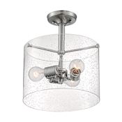 Nuvo Lighting Bransel 3 Light 12" Wide Semi-Flush Ceiling Fixture Brushed Nickel
