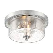 Nuvo Lighting Bransel 2 Light 13" Wide Flush Mount Drum Ceiling Fixture Brushed Nickel