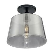 Nuvo Lighting Motif 10" Wide Semi-Flush Ceiling Fixture with Smoked Glass Black / Smoked Glass