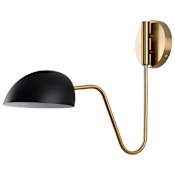 Nuvo Lighting Trilby 16" Tall Wall Sconce Matte Black / Burnished Brass
