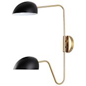 Nuvo Lighting Trilby 2 Light 26" Tall Wall Sconce Matte Black / Burnished Brass