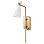 Nuvo Lighting Prospect 21" Tall Wall Sconce Matte White / Burnished Brass