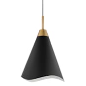 Nuvo Lighting Tango 12" Wide Pendant Matte Black / Burnished Brass
