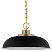 Nuvo Lighting Colony 15" Wide Pendant Matte Black / Burnished Brass