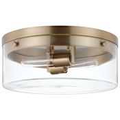 Nuvo Lighting Intersection 2 Light 11" Wide Flush Mount Drum Ceiling Fixture Burnished Brass