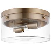 Nuvo Lighting Intersection 2 Light 14" Wide Flush Mount Drum Ceiling Fixture Burnished Brass