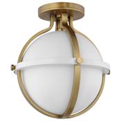 Nuvo Lighting Lincoln 11" Wide Semi-flush Globe Ceiling Fixture with Shade Matte White