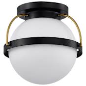 Nuvo Lighting Lakeshore 10" Wide Semi-flush Globe Ceiling Fixture with Shade Matte Black