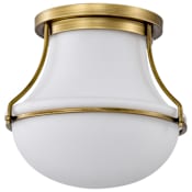 Nuvo Lighting Valdora 14" Wide Flush Mount Bowl Ceiling Fixture with Shade Natural Brass