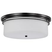 Nuvo Lighting Warren 2 Light 15" Wide Flush Mount Drum Ceiling Fixture Gun Metal