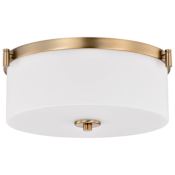 Nuvo Lighting Liam 3 Light 17" Wide Flush Mount Drum Ceiling Fixture Burnished Brass