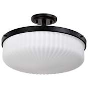 Nuvo Lighting Solara 3 Light 17" Wide Semi-Flush Drum Ceiling Fixture Matte Black