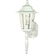 Nuvo Lighting Cornerstone Single Light 18" Tall Outdoor Wall Sconce with Seedy Glass Shade White
