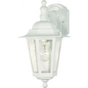 Nuvo Lighting Cornerstone Single Light 13" Tall Outdoor Wall Sconce with Seedy Glass Shade White