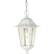 Nuvo Lighting Cornerstone Single Light 7" Wide Outdoor Mini Pendant with Seedy Glass Shade White
