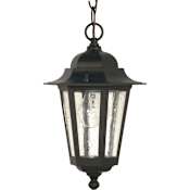 Nuvo Lighting Cornerstone Single Light 7" Wide Outdoor Mini Pendant with Seedy Glass Shade Textured Black
